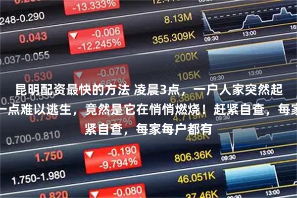 昆明配资最快的方法 凌晨3点,一户人家突然起火!再晚一点难以逃生,竟然是它在悄悄燃烧!赶紧自查,每家每户都有